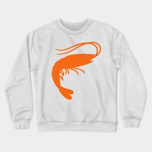 Orange Prawn Silhouette Emoticon Crewneck Sweatshirt